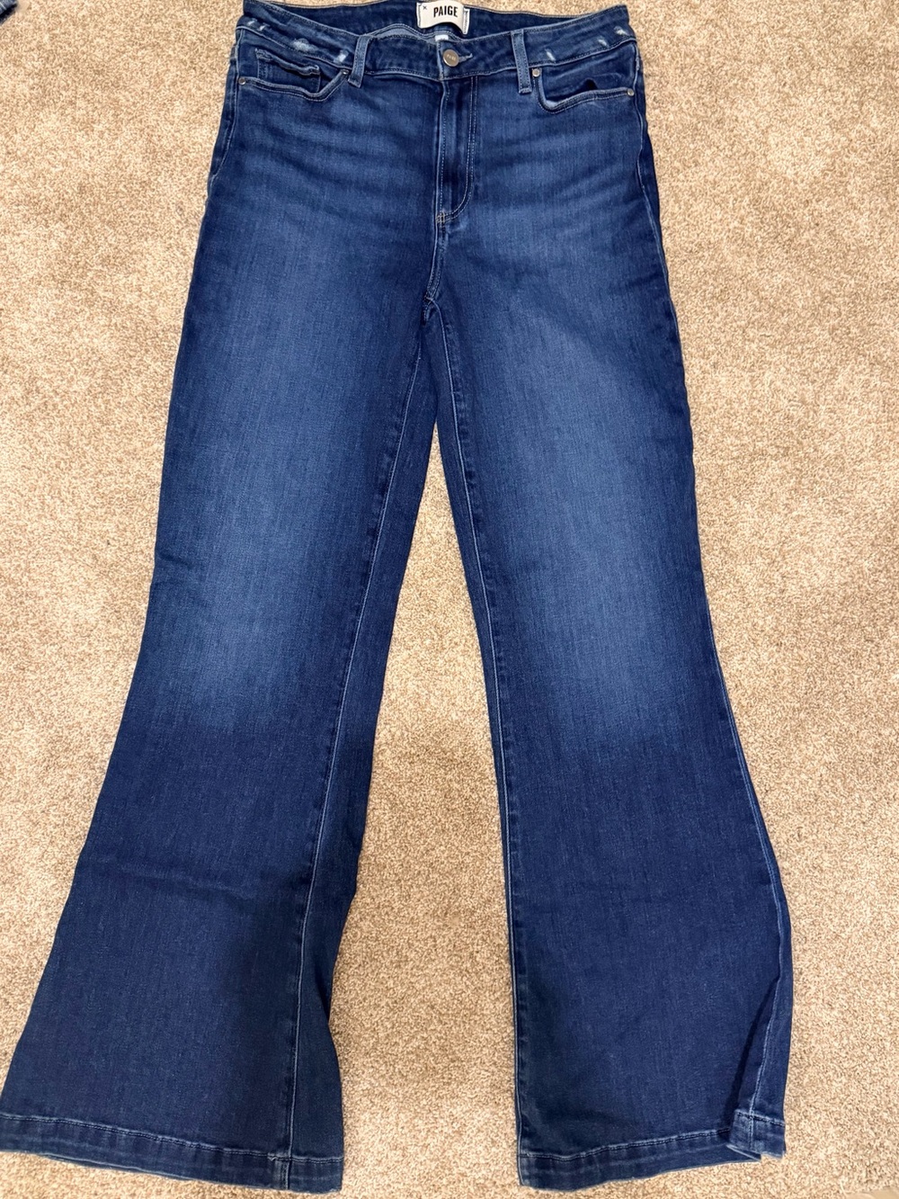 PAIGE Genevieve High Rise Flare Jeans Dark Wash